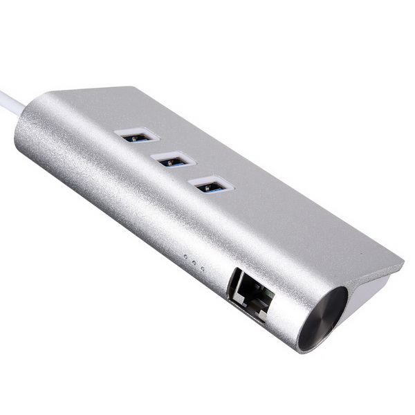 

3 Port USB 3.0 Hub Splitter with Gigabit Ethernet RJ45 LAN Cable Adapter